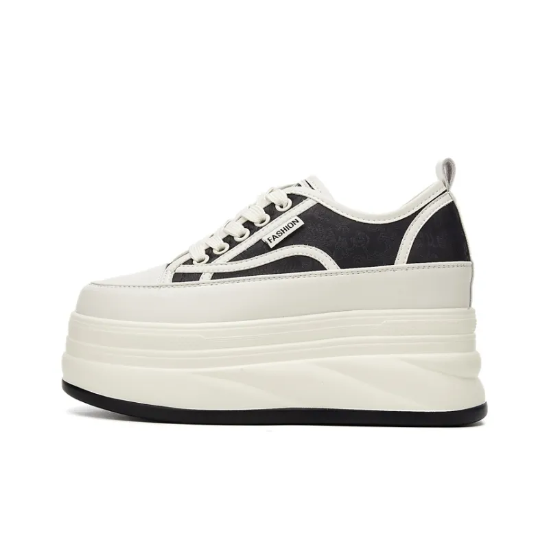 Jerden Smith Anti Slip And Wear Resistant Height Increasing Low Top Skateboard Shoes Women's-4