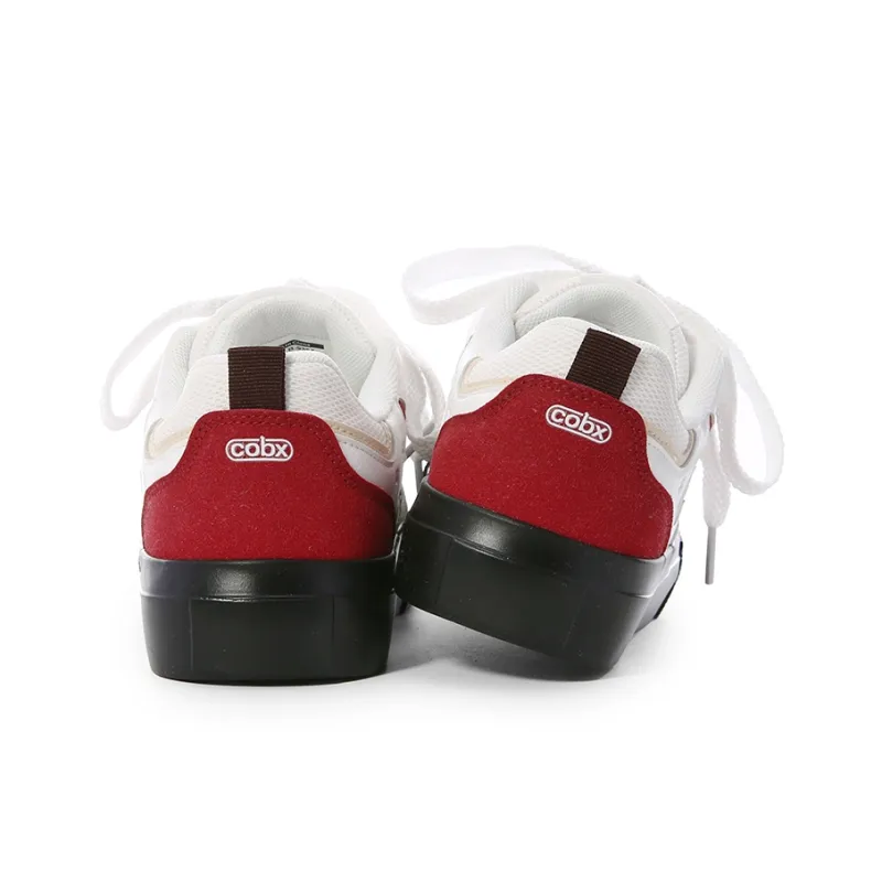 Cob Durable Lightweight And Breathable Low-Top Skateboard Shoes Women's White Red-4