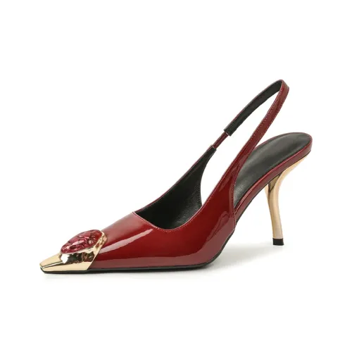 MCKP Slim Heel High Heels Women's Burgundy