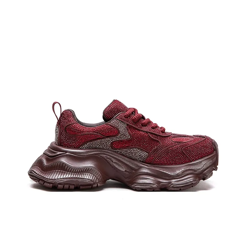 Chibang Wear-Resistant Breathable Lightweight Height Increasing Low-Top Chunky Sneakers Women's-1