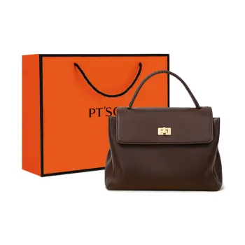 PT'SON Cow Leather Shoulder Bag Crossbody Bag Handbag Messenger Bag Regular Women's Chocolate