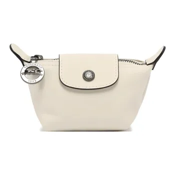 LONGCHAMP Le Pliage Cow Leather Wallet Regular Women's Ecru