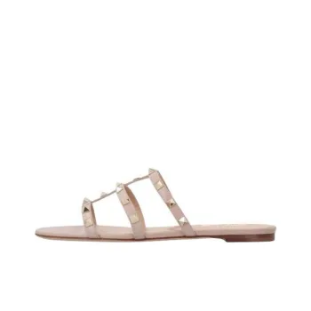 Valentino Rockstud Cushioning Slide Slippers Women's Pink