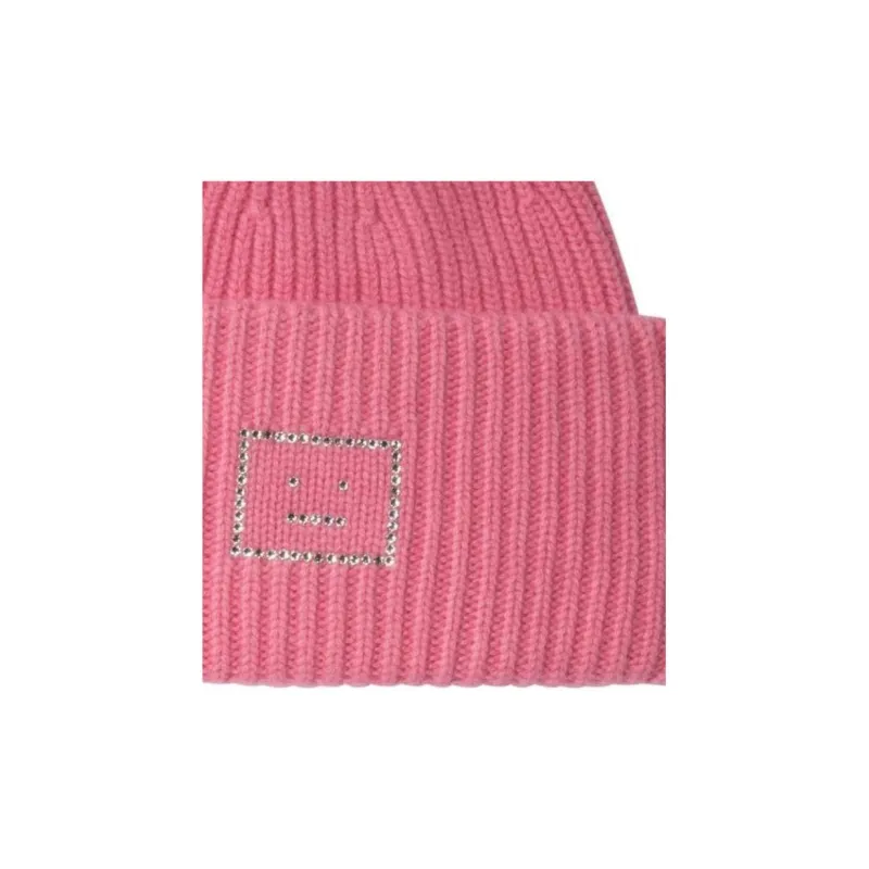 Acne Studios Logo Embellished Ribbed Beanie-4