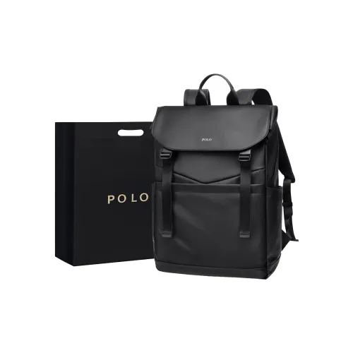 POLO Fabric 17.3 Double Shoulder Backpack For Men University Student Backpack Backpack Large Size Men's Black