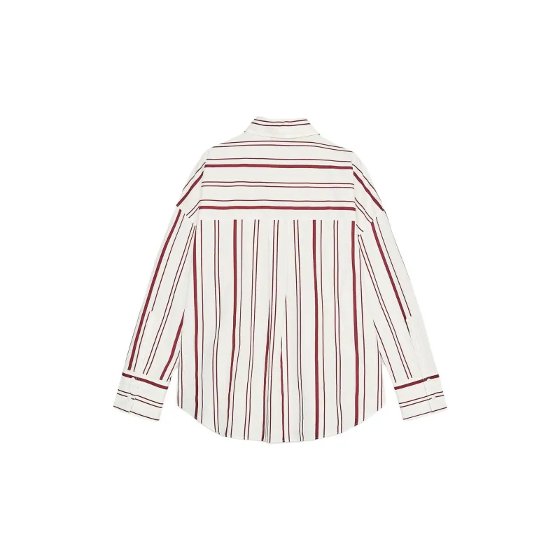 ZARA Shirt Women's White/Dark Red-1