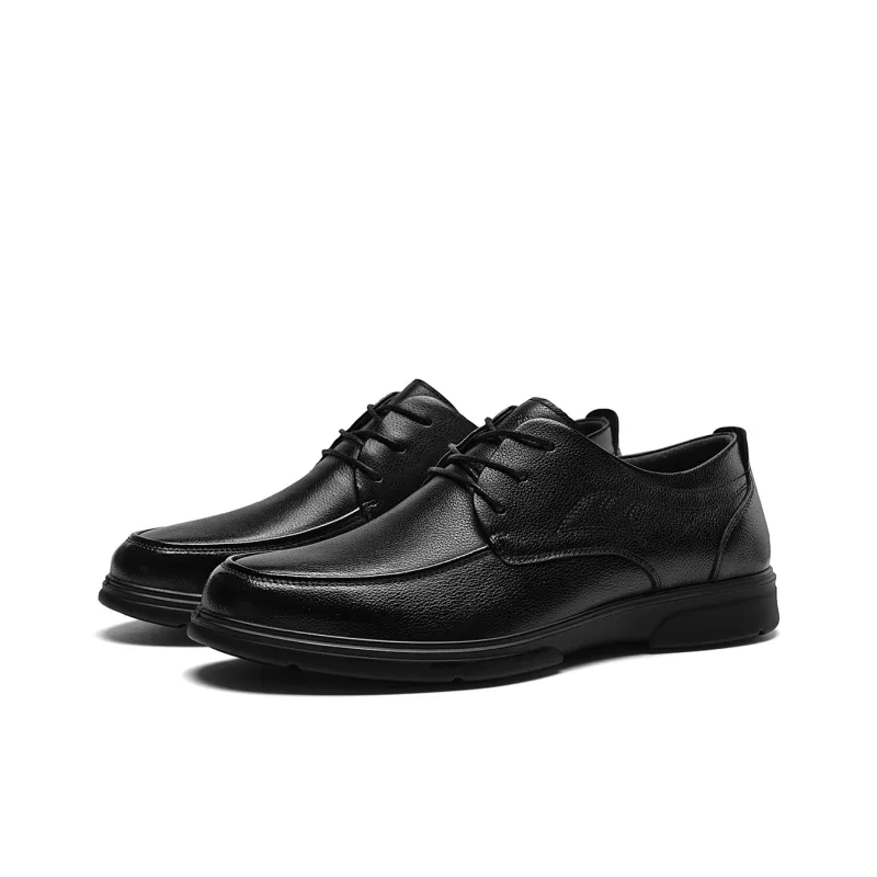 HLA Dress Shoes Men Low Top Black-1