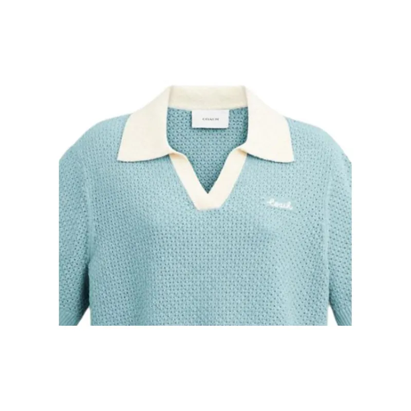 COACH SS24 Polo Shirt Women's Blue-4