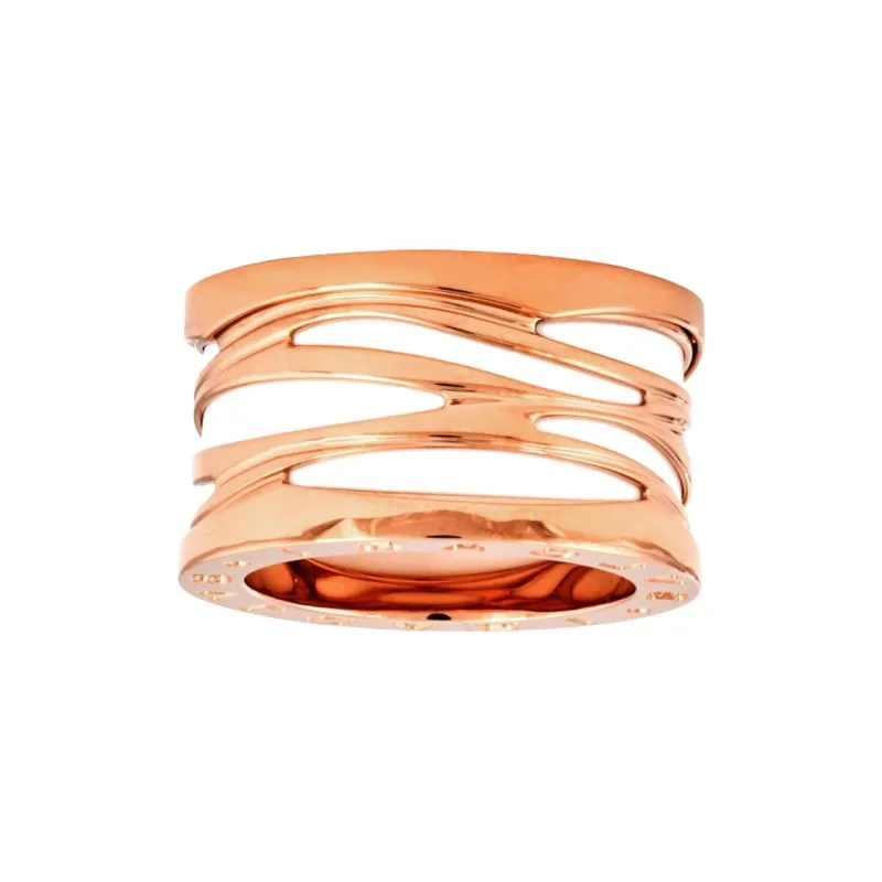 BVLGARI Rose Gold Ceramic Rings Women's-0