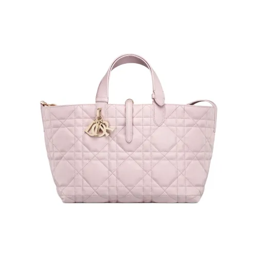 DIOR Toujours Cow Leather One Shoulder Handbag Medium Size Women's Light Pink