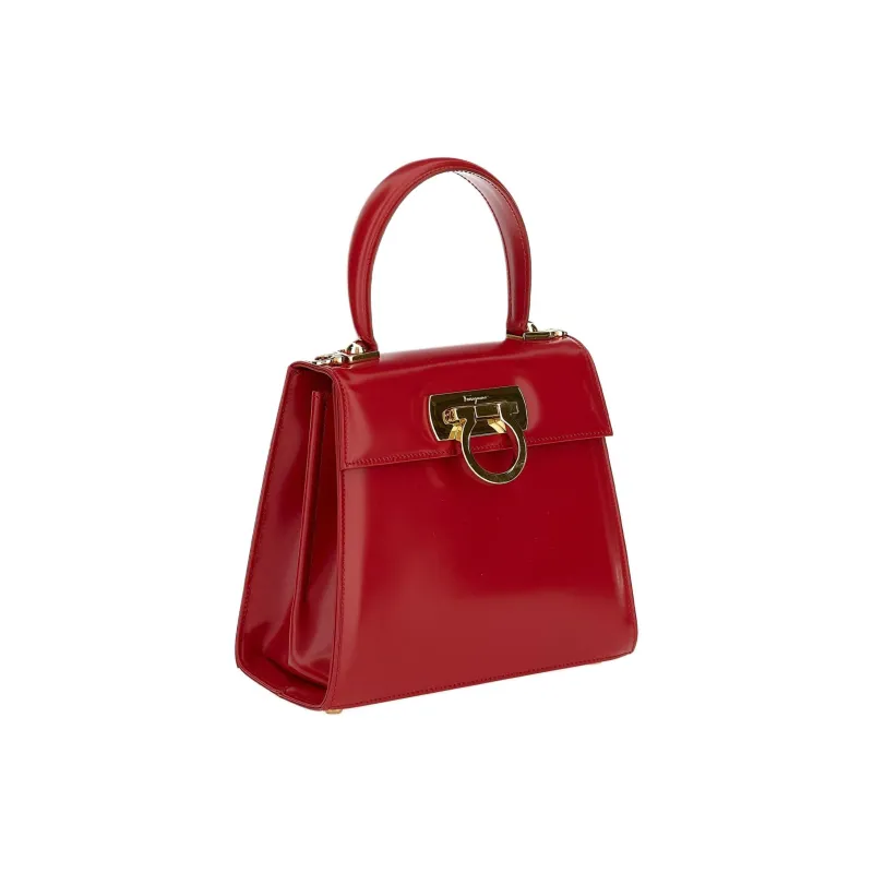 FERRAGAMO Calfskin Shoulder Bag, Crossbody Bag, Handbag Trumpets Women's True Red-1