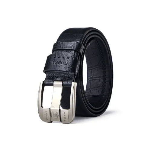GUSKI Top Grain Cow Leather Belt Premium Elegance Husband's Belt Men's Gunmetal Width 3.7cm Gift Box Set