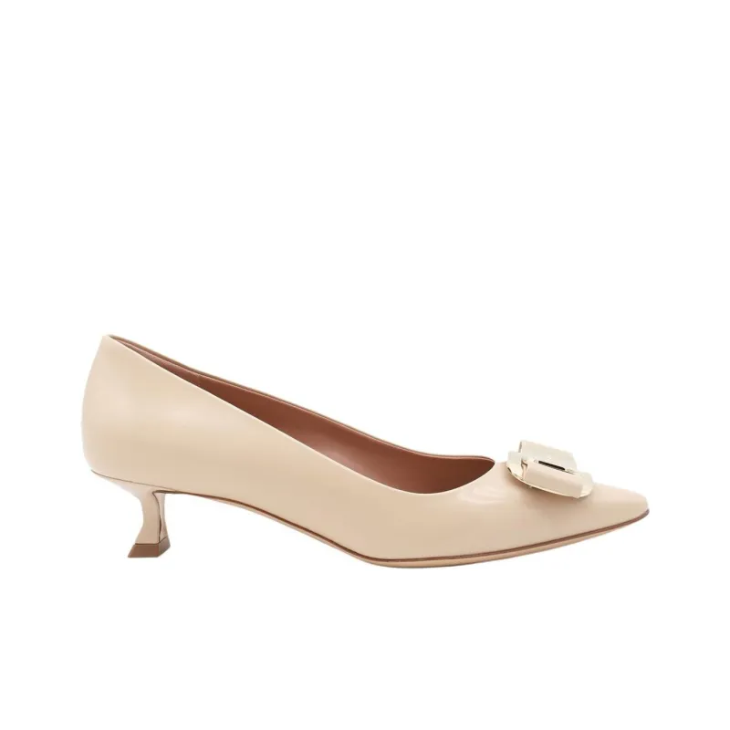 FERRAGAMO Irregular Heel High Heels Women's Beige-1