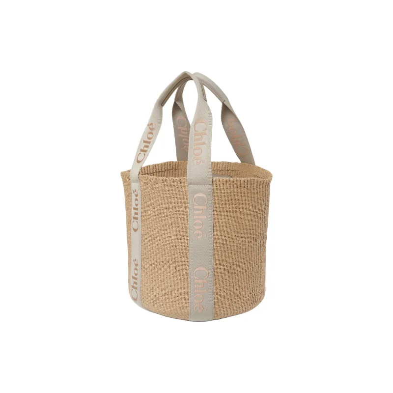 Chloe Woody Paper Handbag Tubas Women's Khaki-1