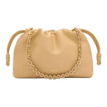 LOEWE Flamenco Lambskin Shoulder Bag Medium Size Women's Butter
