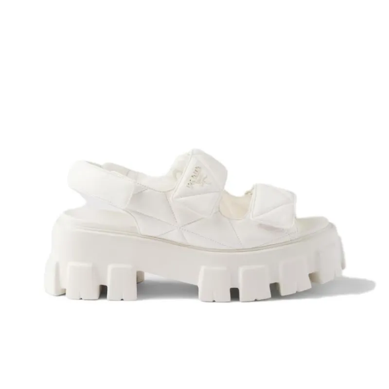 PRADA Monolith One Strap Sandals 5.5cm Women's White-1