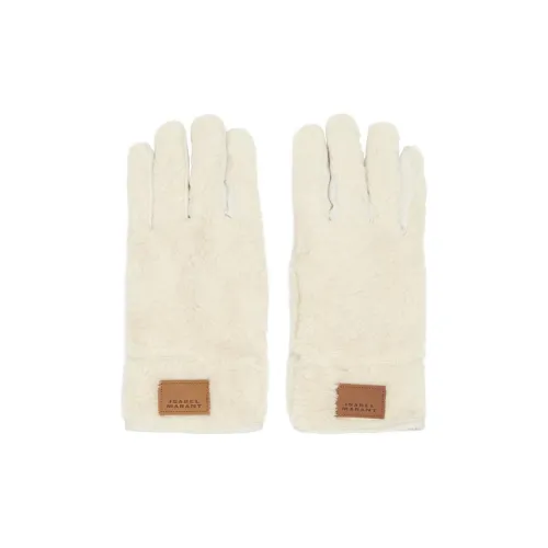 ISABEL MARANT Recycled Sherpa Faux Suede Wool Knit Gloves Men's White