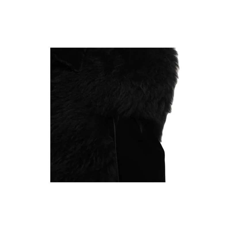 EMPORIO ARMANI Velvet feel Coat Women's Black-3