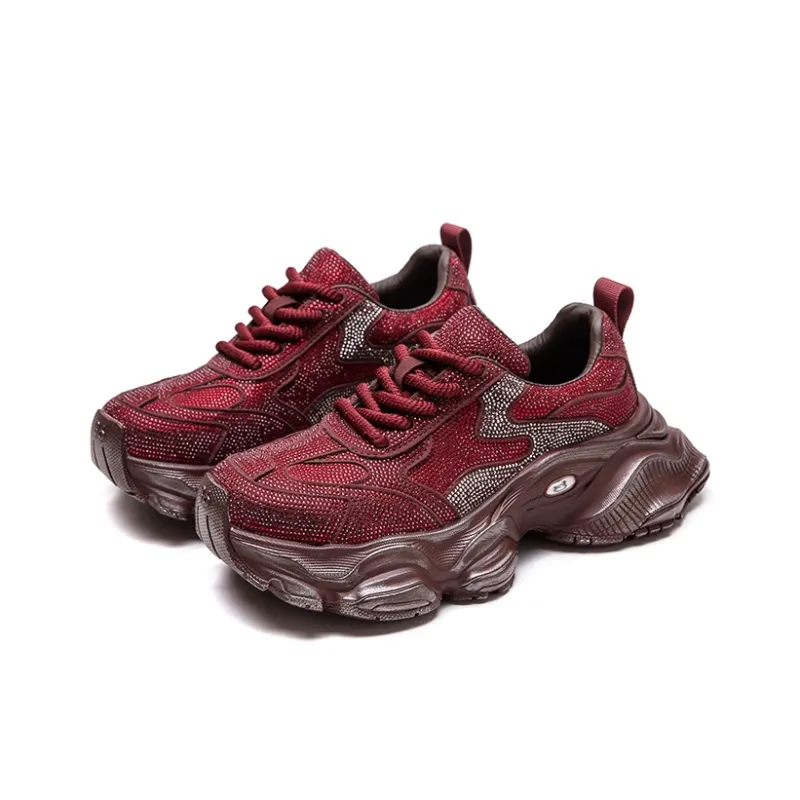 Chibang Wear-Resistant Breathable Lightweight Height Increasing Low-Top Chunky Sneakers Women's-2