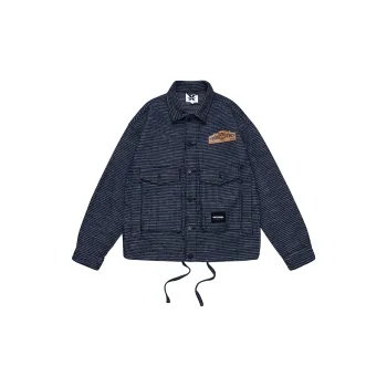 ED HARDY X Denim Jackets Unisex Dark Denim Blue