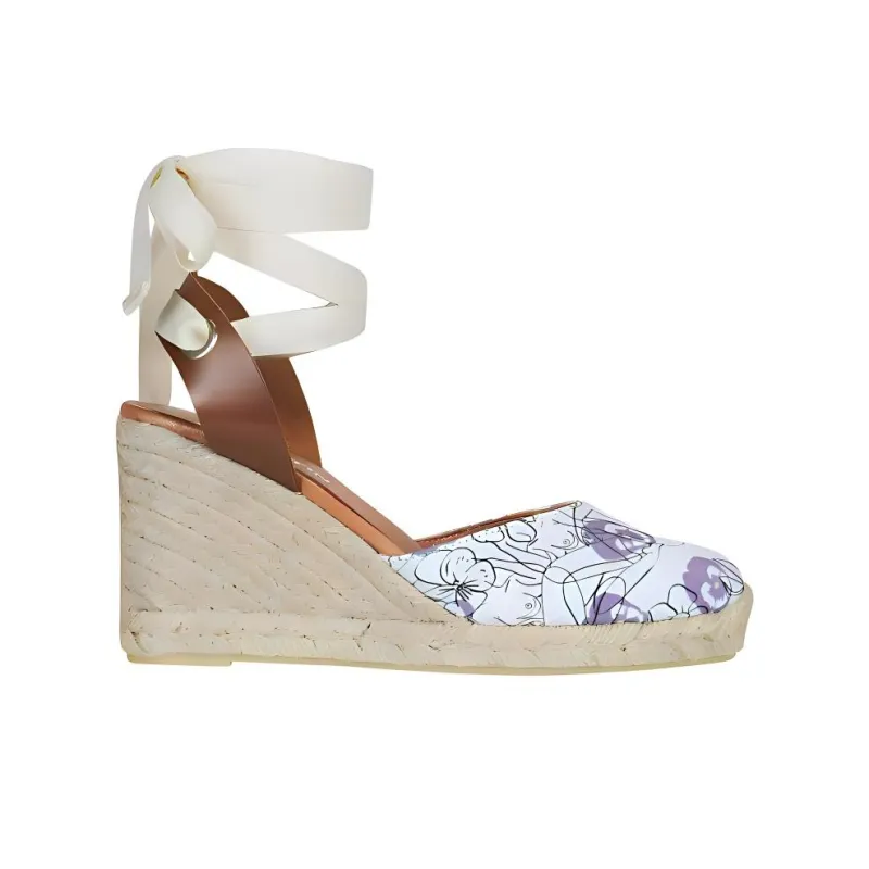 JB MARTIN Esquissee Wedge Heel High Heels Women's White Purple-1