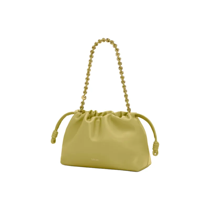 LOEWE Sheepskin Handbags Clutches Medium Size Women's Light Moss Green-4