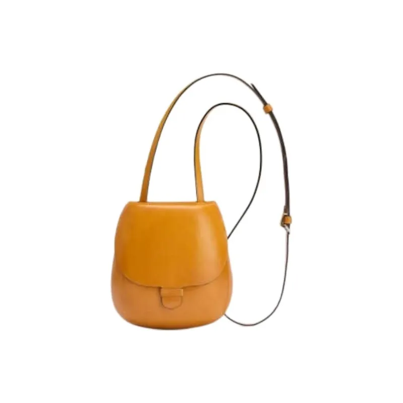Lemaire Cow Leather Shoulder Bag, Crossbody Bag Trumpets Women's Orange Yellow-0