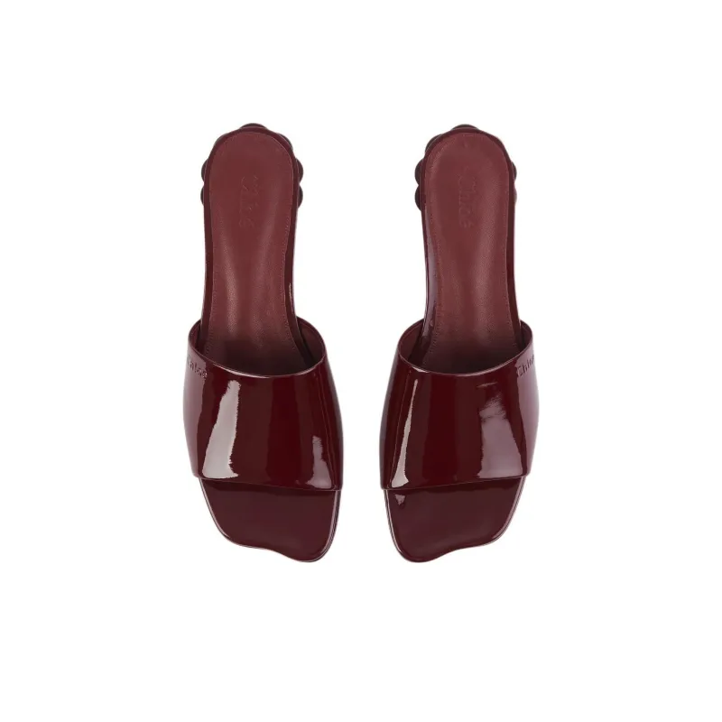 Chloe Slide Slippers Women's Deep Red-4