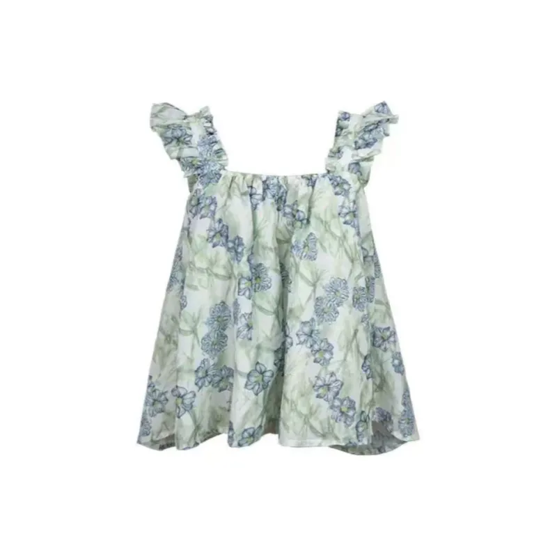 ABBY GODDESS Fashion Small Flying Sleeves Cropped Camisole Top Women's-1