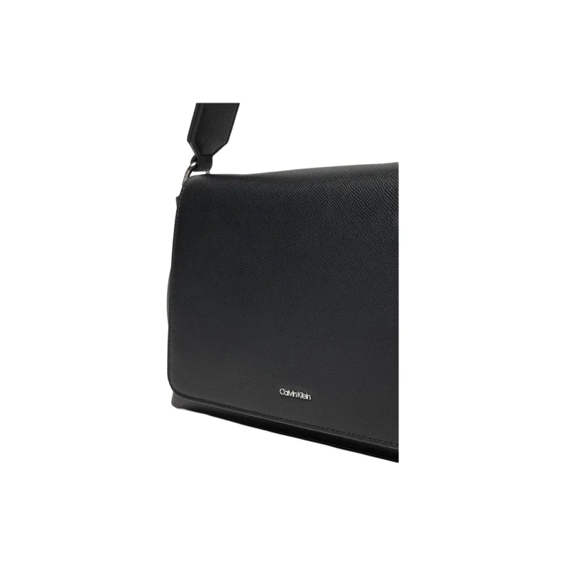 CALVIN KLEIN Faux Leather Shoulder Bag Trumpets Women's Black-2