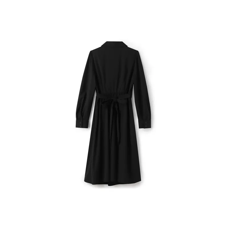 GOELIA Long Sleeved Dress Women's Black-1