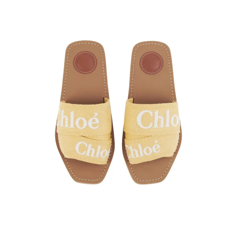 Chloe Woody Slide Slippers Women's Yellow-4
