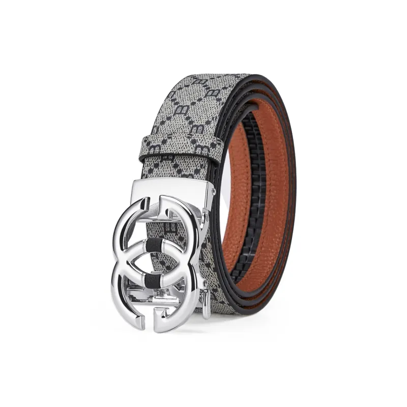 GUSKI Top Grain Cow Leather Trendy Belt, Waistband Men's Gunmetal Width 3.5cm Gift Box Set-21