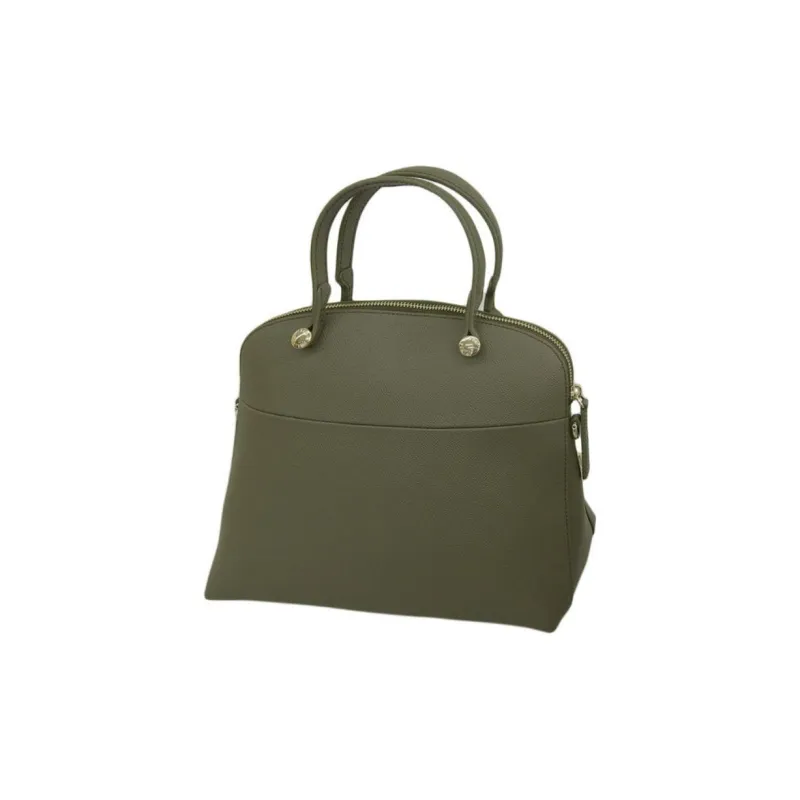 Furla Leather One Shoulder Handbag Women's Dark Green-3