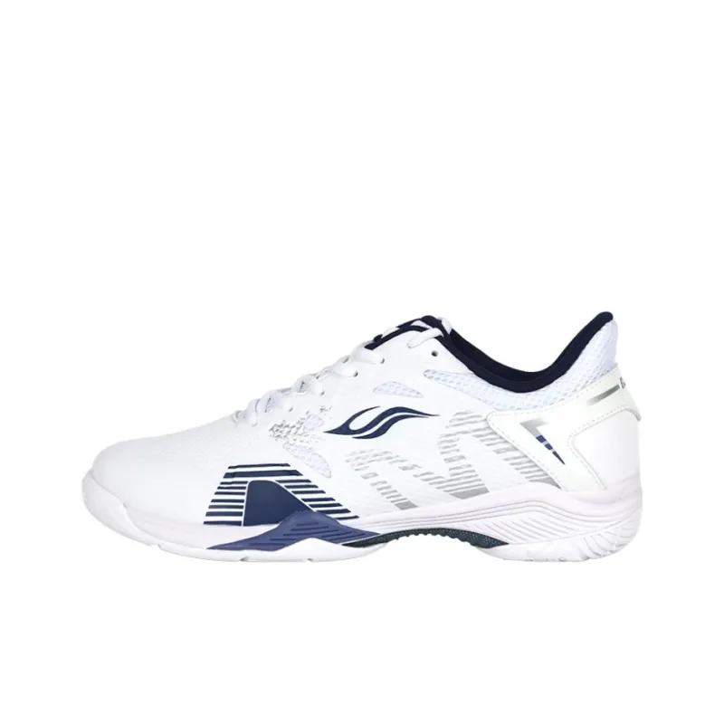 BONNY Cushioning Anti-Slip And Wear-Resistant Low-Top Badminton Shoes Unisex White Blue-0