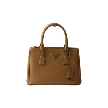 PRADA Saffiano Calfskin Shoulder Bag Crossbody Bag Handbags Small Size Women's Caramel
