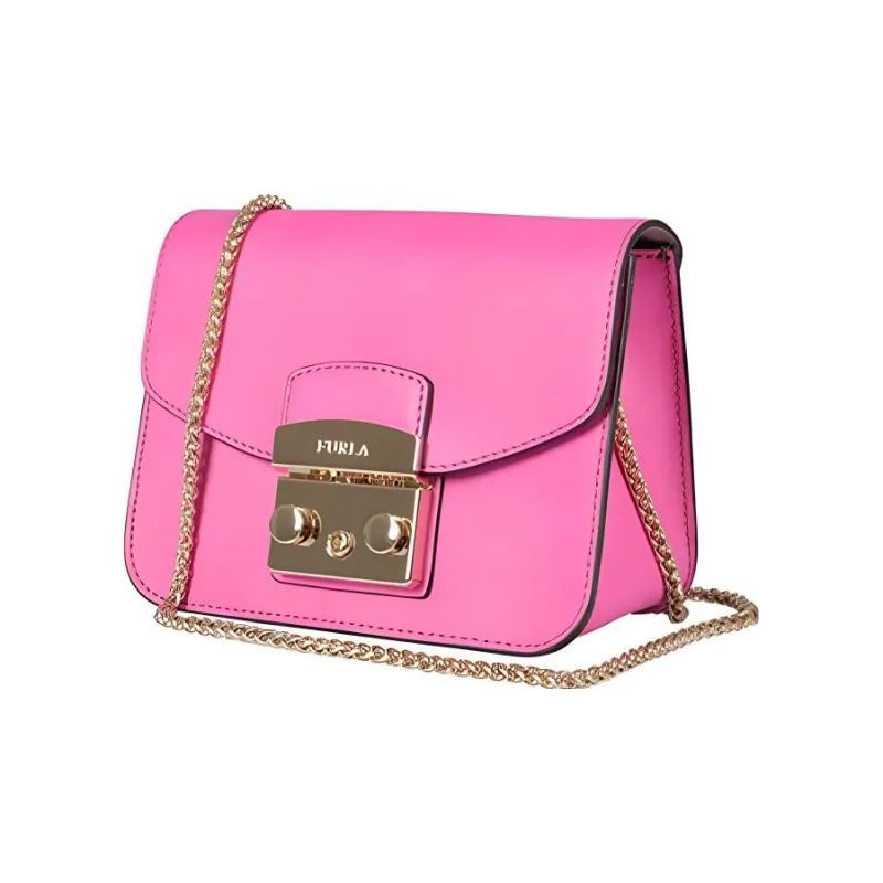 Furla Metropolis Collection Cow Leather Piglet Crossbody Bag Shoulder Bag Women's Rose Red-1