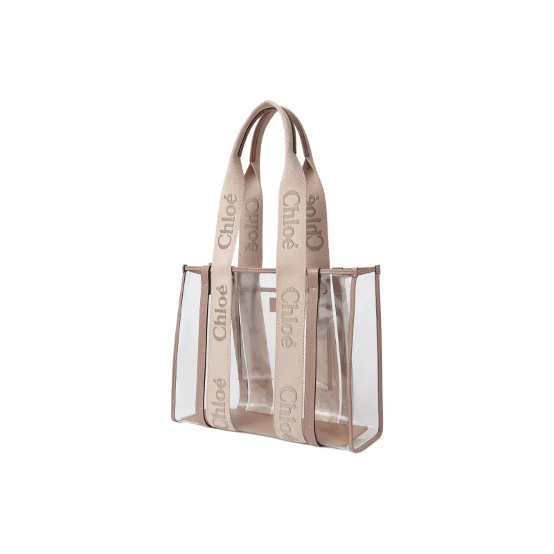 Chloe Thermoplastic Polyurethane Tote Bag Shopping Bag Handbag Women's Light Pink-1