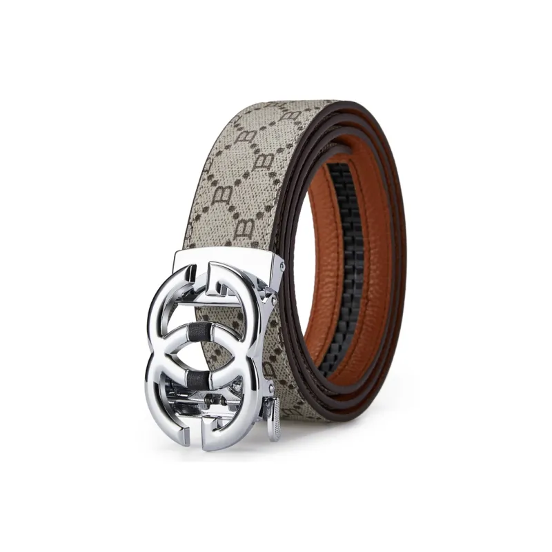 GUSKI Top Grain Cow Leather Trendy Belt, Waistband Men's Gunmetal Width 3.5cm Gift Box Set-10