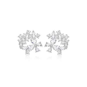 KADER 925 Sterling Silver Stud Earrings Women's Silver