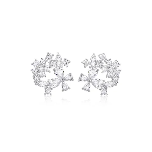 KADER 925 Sterling Silver Stud Earrings Women's Silver