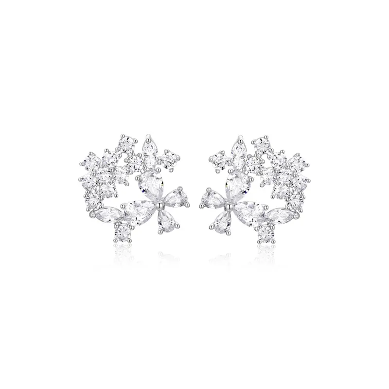 KADER 925 Sterling Silver Stud Earrings Women's Silver-0