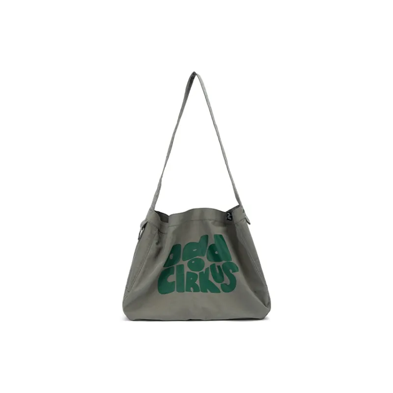 OddCIRKUS Woven Twill Canvas Newsboy Bag Unisex Orange/Gray Green-6