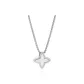 White Shell Four-Leaf Clover Pendant, Silver