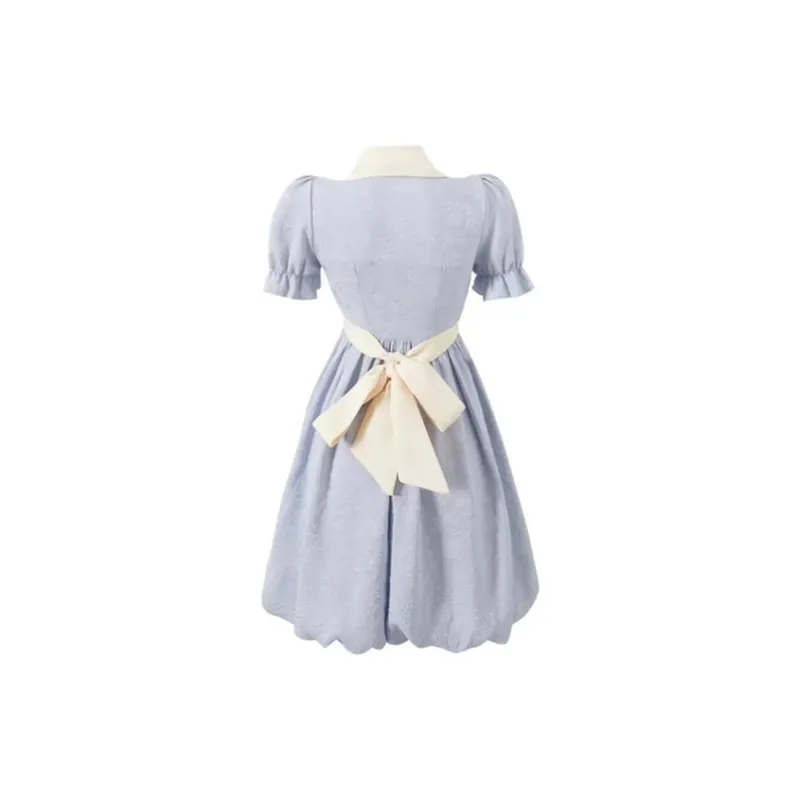 KYKW Short Sleeved Dresses Women's Blue-1