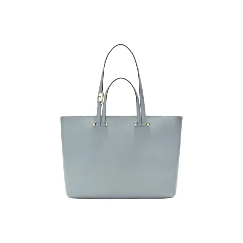 Furla Calfskin Tote Bag, Shopping Bag, Shoulder Bag, Handbag Large Size Women's Blue