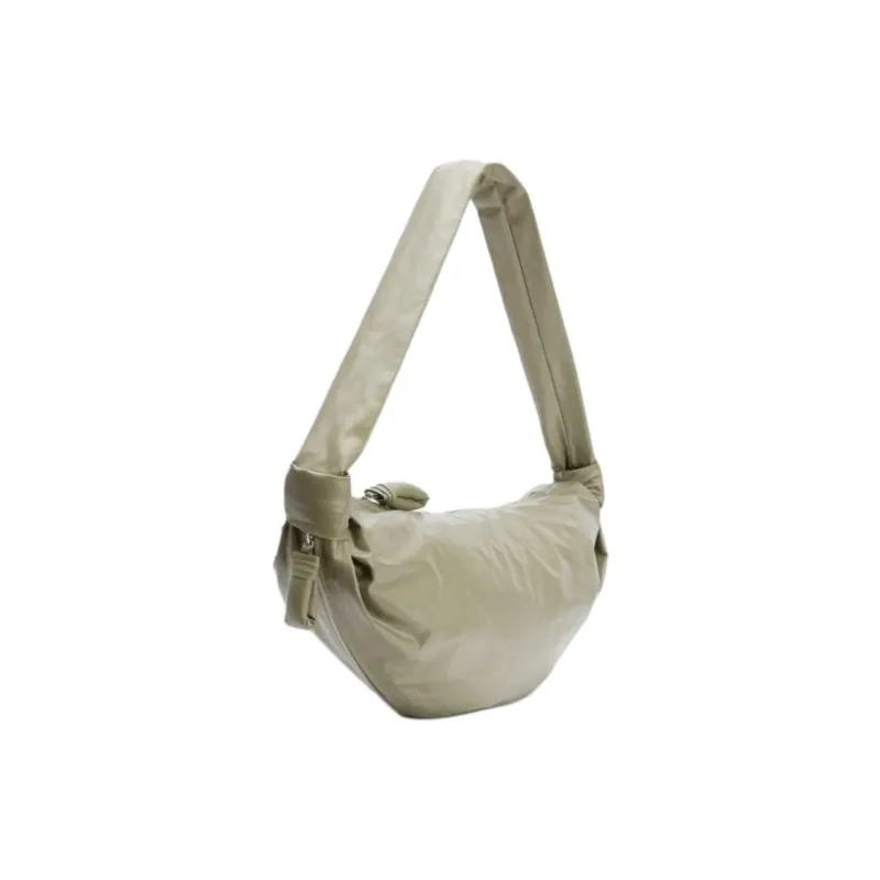 Lemaire Cow Leather Croissant Bag, Shoulder Bag, Crossbody Bag Medium Size Unisex Sage Green-1