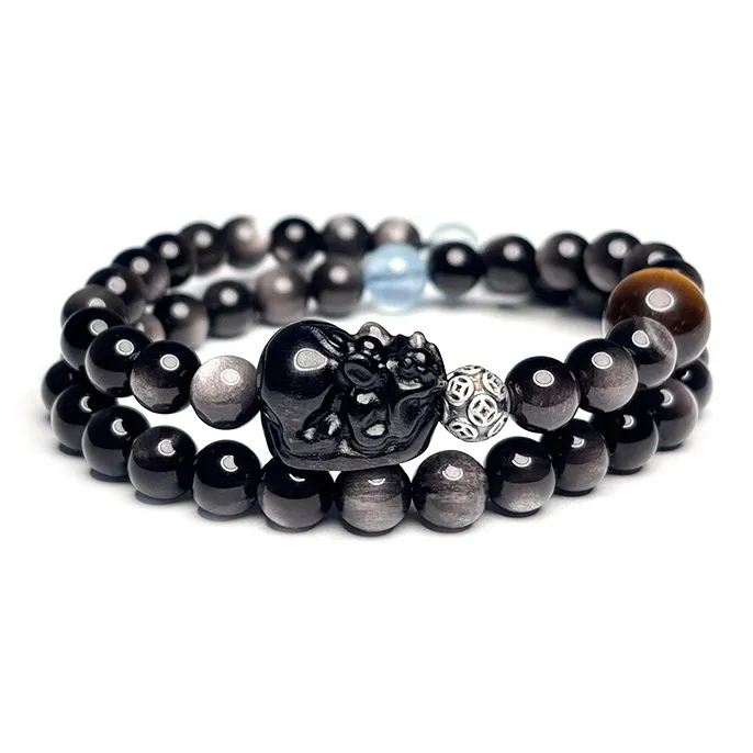 MOUNTAINS AND MANS Obsidian Bracelets Men's-1