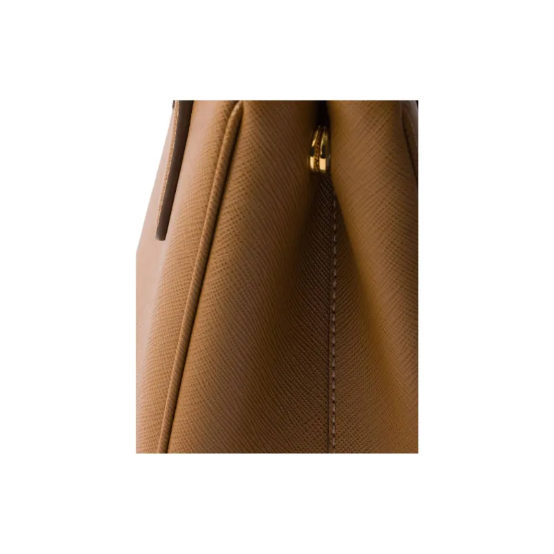 PRADA Saffiano Calfskin Shoulder Bag Crossbody Bag Handbags Small Size Women's Caramel-3