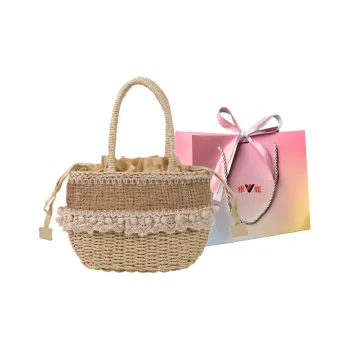 Yalu Woven Handbag Regular Women's Khaki/Beige